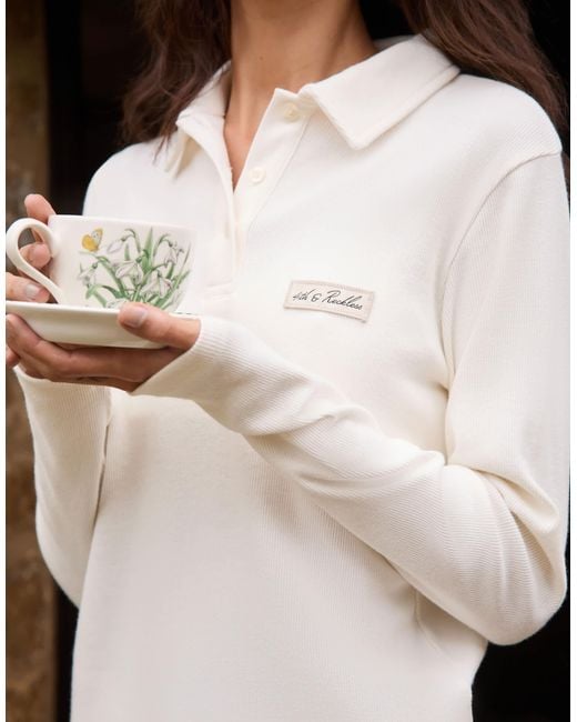 4th & Reckless Black Ribbed Collared Long Sleeve Top Co-ord