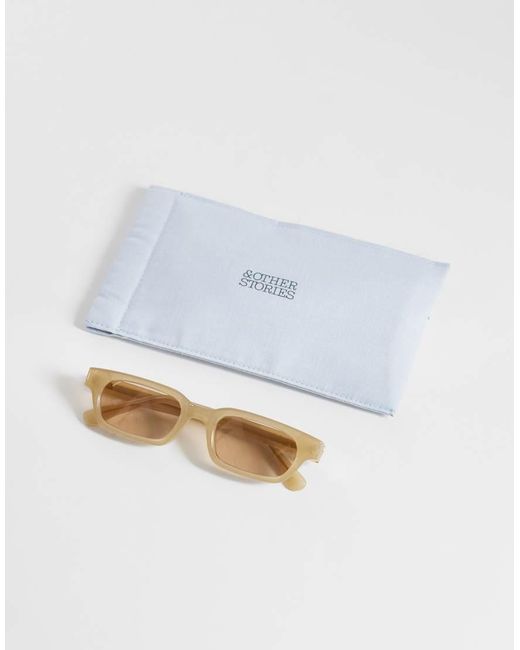& Other Stories Natural Retro Rectangle Sunglasses