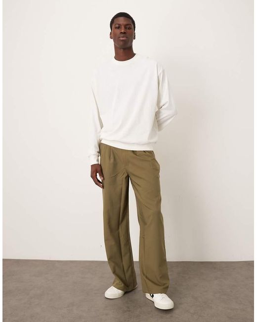 Mango White Cotton Sweatshirt for men