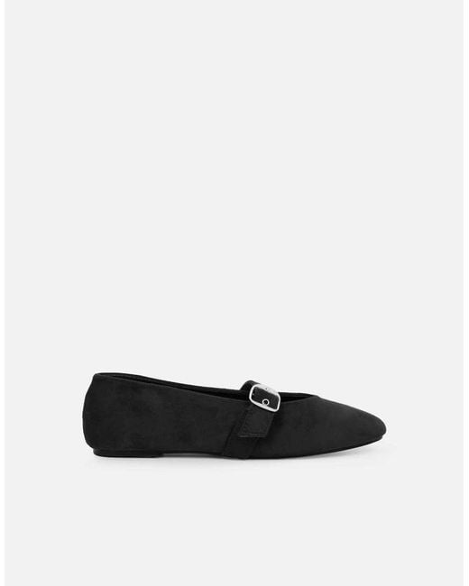 SIMMI Brown Fleur Buckle Ballet Flats