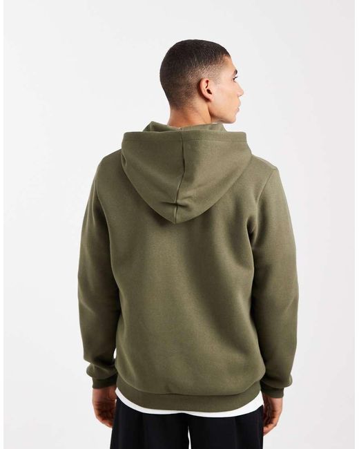 ASOS Green Essentials Zip Through Hoodie for men