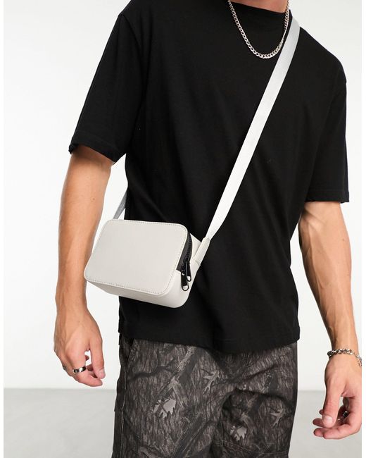 ASOS Faux Leather Cross Body Camera Bag in Black for Men Lyst