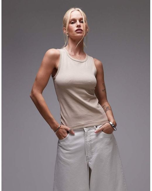 & Other Stories Gray Racer Back Vest Top