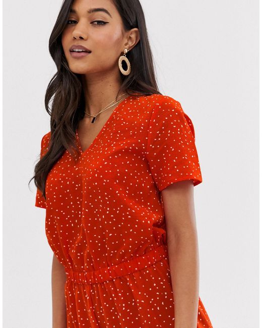 red spotty jumpsuit