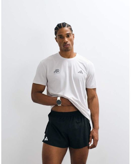 Adidas Originals White Adidas Running Adizero Essentials Shorts for men