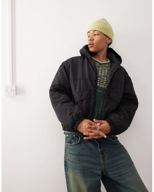 Weekday – lucas – oversize-bomberjacke in Black für Herren
