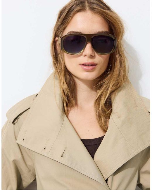 Stradivarius Green Gradient Resin Sunglasses
