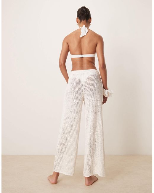 Abercrombie & Fitch Natural Swim Sheer Knitted Trouser