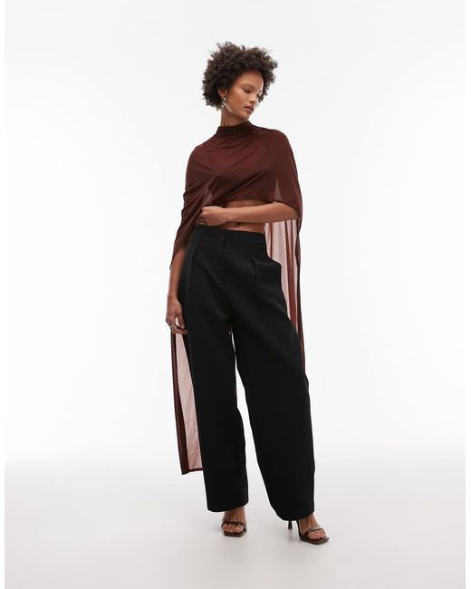 ASOS Brown Floor Length Mesh Cape Top