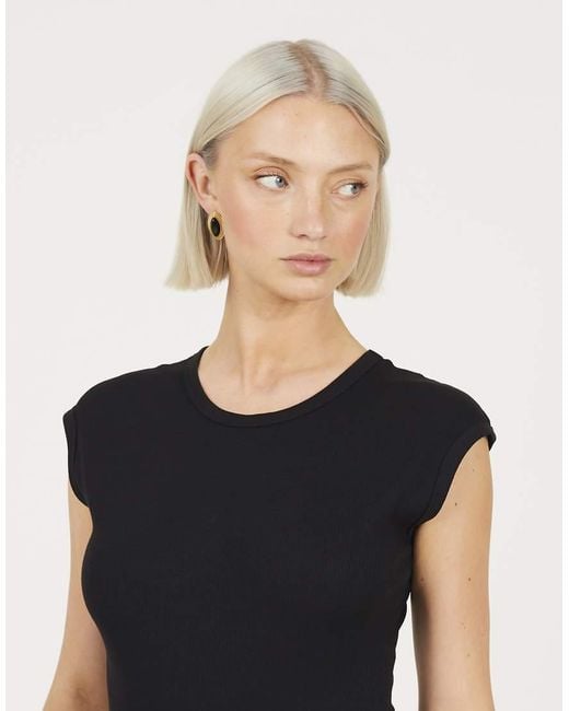 Brave Soul Black Short Sleeve Crew Neck Bodysuit