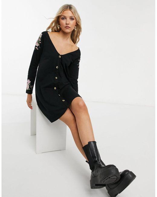 black button tea dress