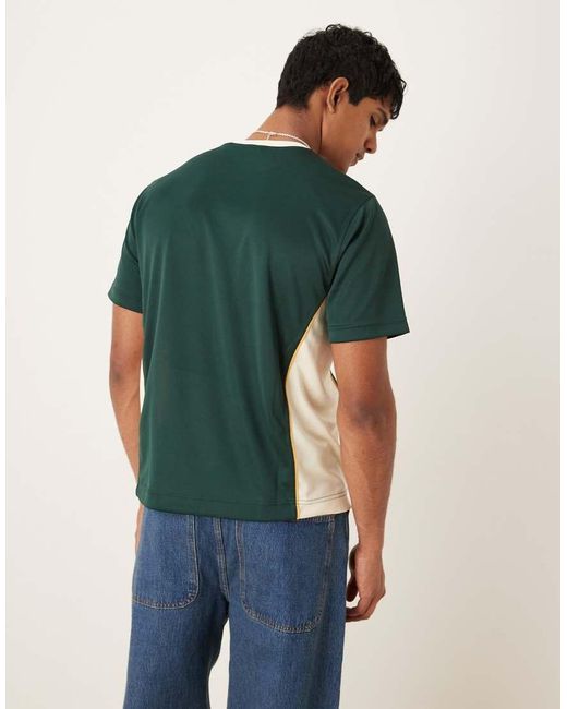 Camiseta Verde Con Diseño Gráfico De Fútbol De Punto Liso De -Blanco Abercrombie & Fitch de hombre de color Green