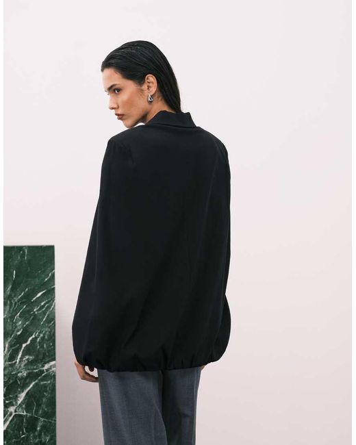 WeWoreWhat Blue Cape Sleeve Double Breasted Blazer