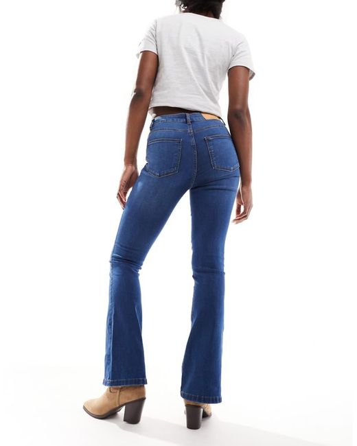 Noisy May Blue Sallie High Rise Slim Flare Jeans
