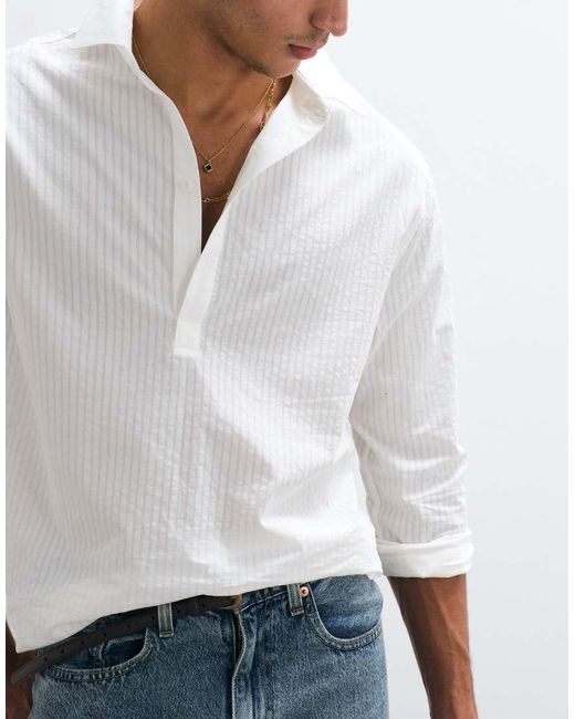 ASOS White Oversized Overhead Shirt for men