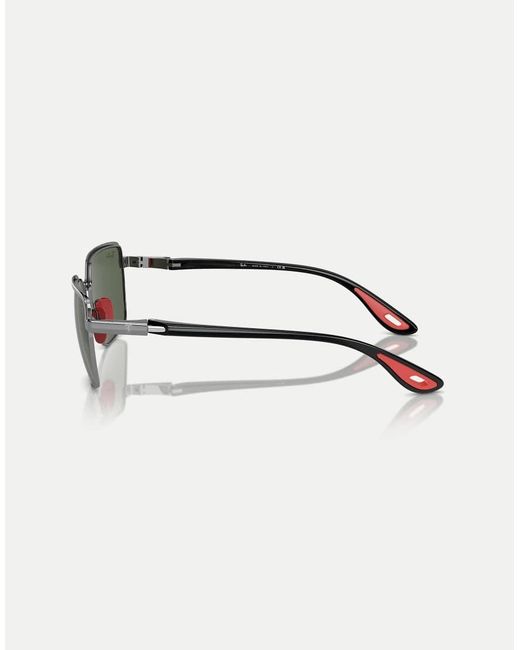 Ray-Ban Green Rb3743M Scuderia Ferrari Collection Square Sunglasses With Lens