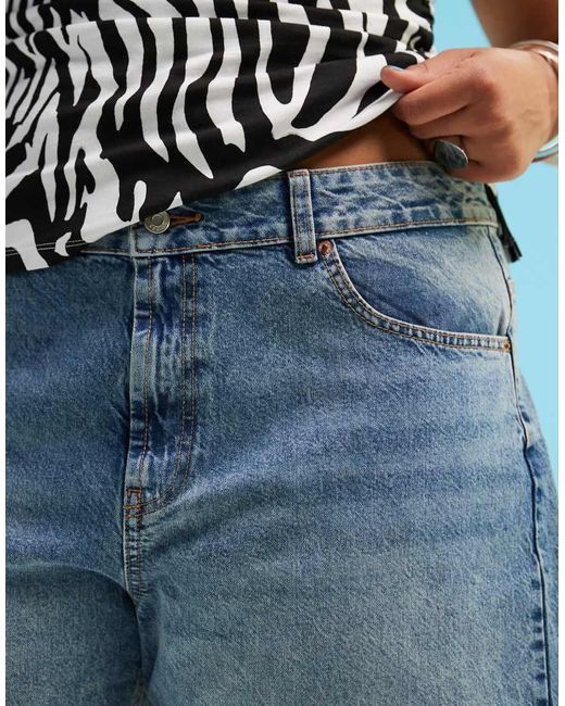 ASOS Blue Asos Design Curve Denim Bermuda Short