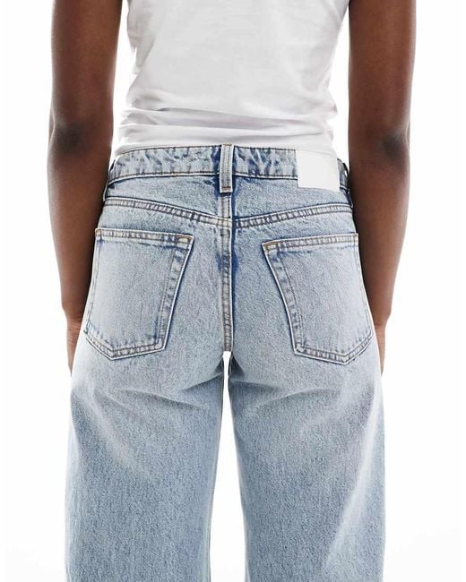Monki Blue Imoo Low Waist Wide Leg Jeans
