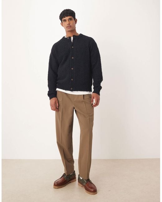 Gilet décontracté en maille bouclée avec col ras ASOS pour homme en coloris Blue