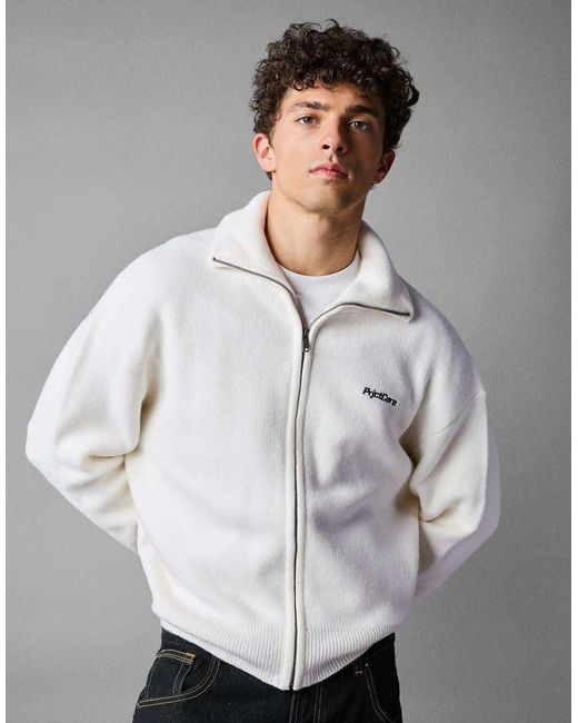 Bershka Gray Boxy Zip-up Knit Jacket for men
