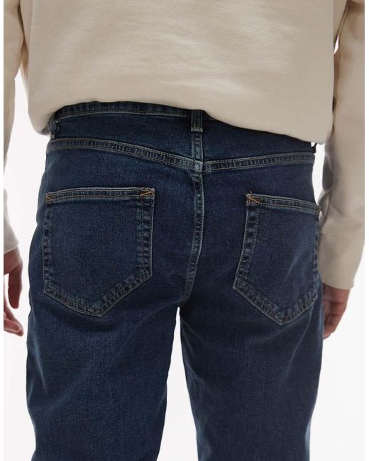 Vaqueros De Corte Slim Elástico Con Lavado Medio De Topman de hombre de color Blue