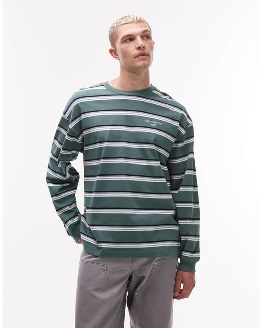 Holm - t-shirt à manches longues et rayures horizontales Carhartt pour homme en coloris Gray