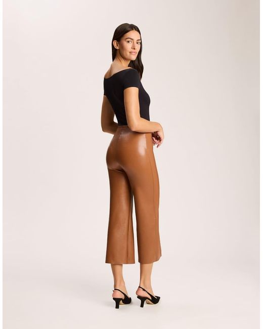 Commando Natural Faux Leather Cropped Wide Leg Pant