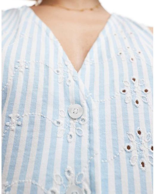 ASOS White Broderie Button Down Waistcoat