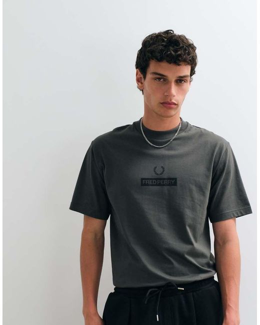 Fred Perry Black Graphic Logo T-Shirt for men