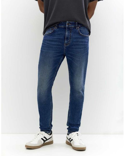Pull&Bear Blue Skinny Jeans for men