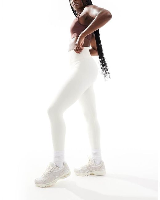 Leggings Color Crema A Coste di South Beach in White