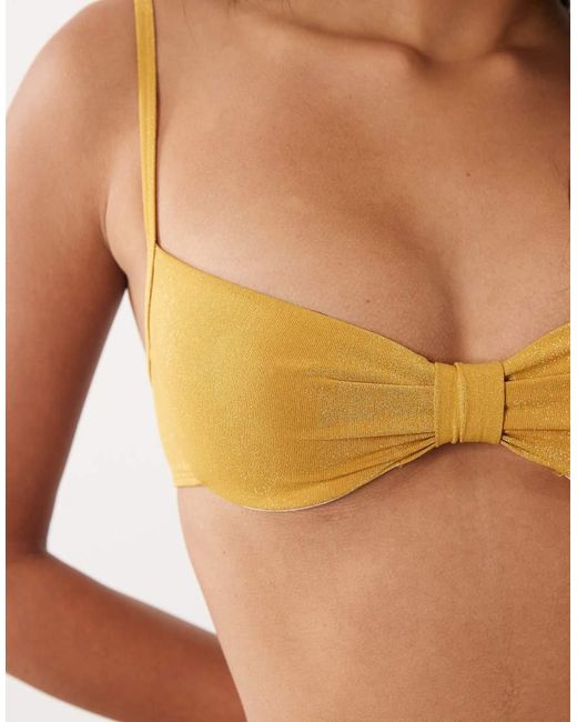 Free Society Brown Bikini Top With Knot Detail