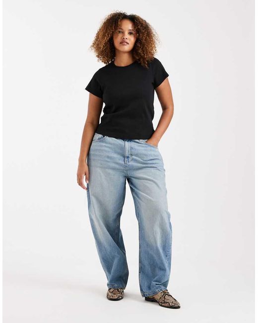 Vero Moda Black Ribbed Round Neck T-shirt