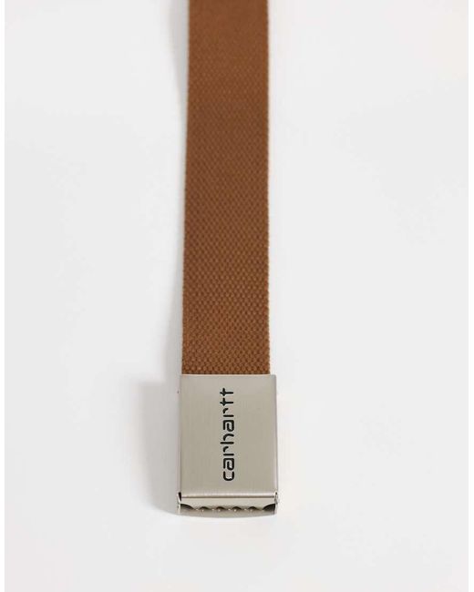 Carhartt Brown Chrome Clip Belt