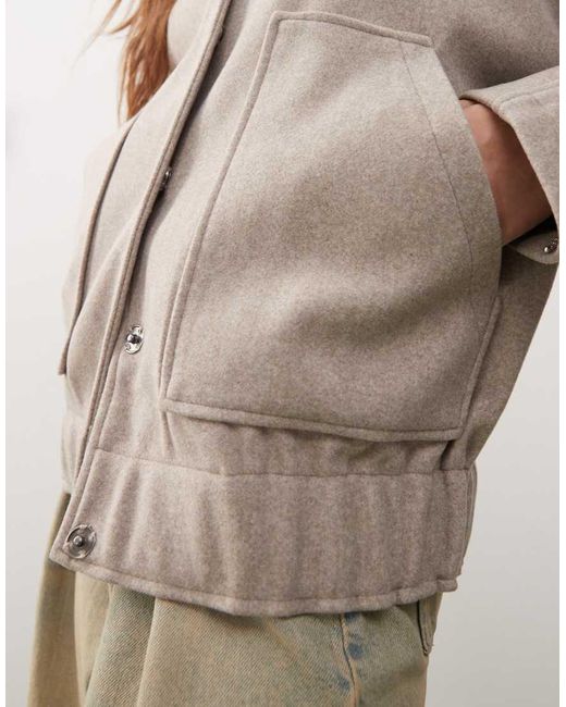 Noisy May Brown Brushed Bomber Jacket