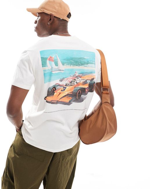 Hollister Blue Mclaren Scenic F1 Back Print T-shirt Relaxed Fit for men