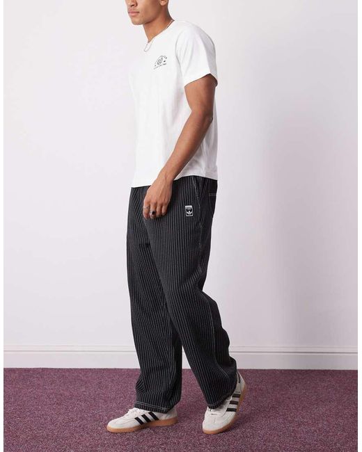 Adidas Originals White Wabash Loose Fit Chinos for men