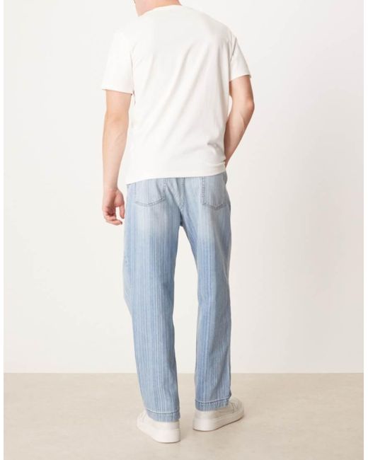 ASOS Blue Relaxed Tapered Jeans for men
