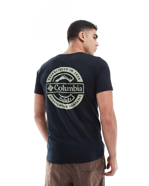 Camiseta Negra Con Estampado Gráfico En La Espalda Rapid Ridge Ii En La Espalda De Columbia de hombre de color Black