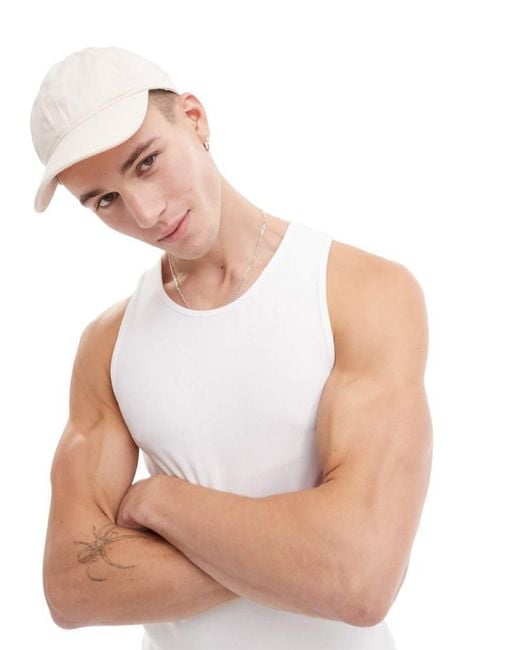 River Island Pink Ribbed Vest for men