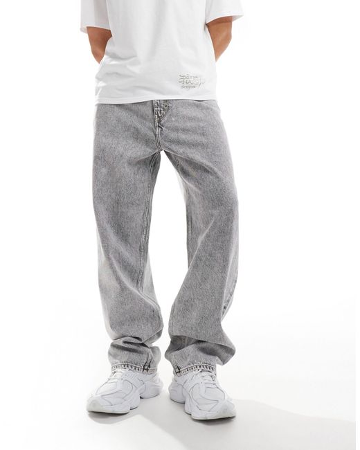Weekday Gray Galaxy Loose Fit baggy Jeans for men