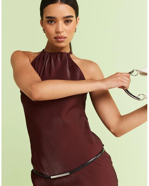 River Island Green – neckholder-maxikleid