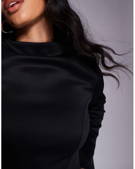 Women's Black Scuba Fit & Flared Mini Dress main image 0