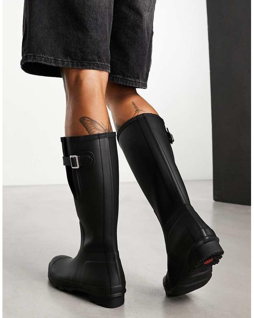 Hunter Black Original Side Adjustable Wellington Boots for men