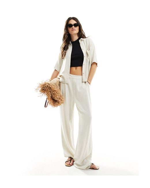 Object Metallic Linen Trouser Co-ord With Tie Waist