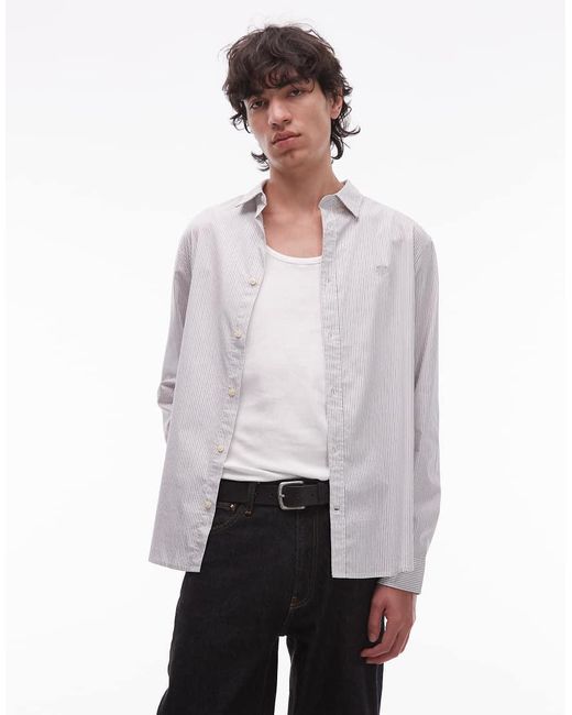 AllSaints White Nolan Long Sleeve Shirt for men