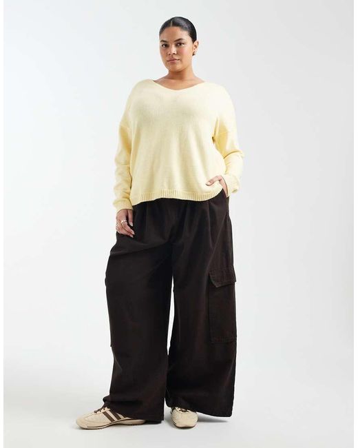 ONLY Yellow V-neck Jumper