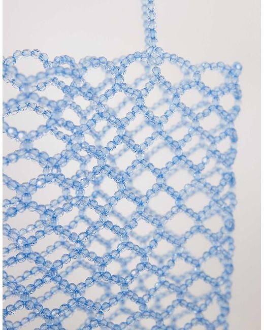 ASOS Blue Beaded Tote Bag