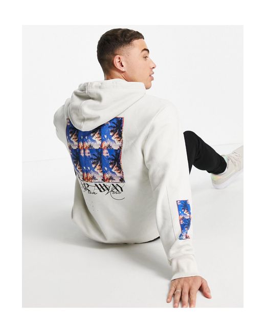 Topman White Far Away Print Hoodie for men