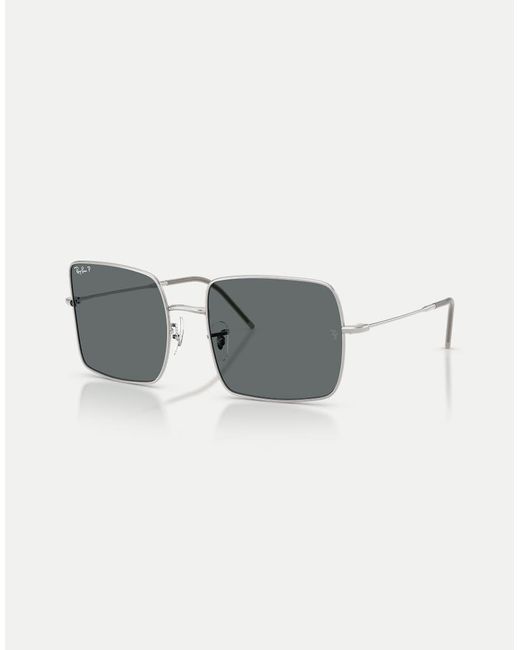Ray-Ban Gray Square Square Polarised Sunglasses With Lens